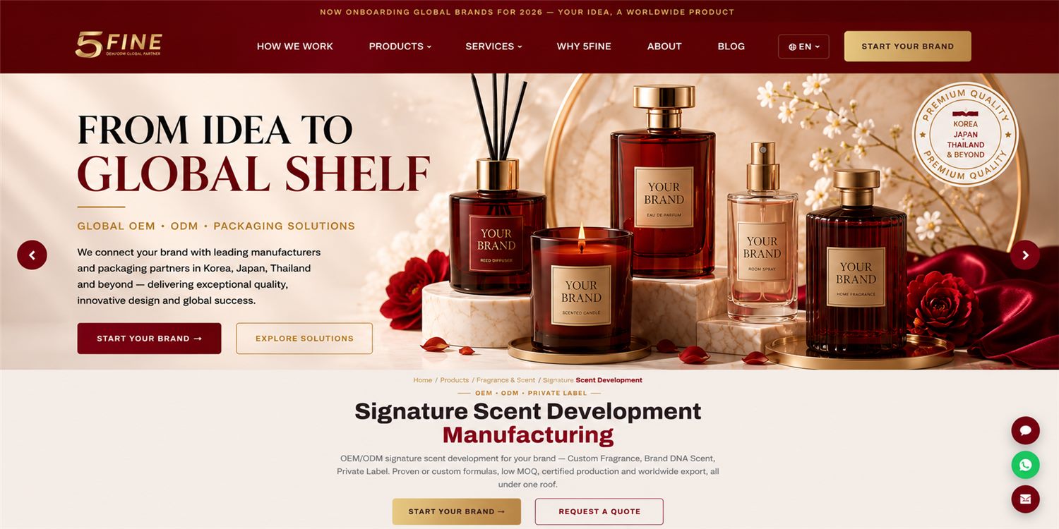 Signature Scent Development Manufacturing — 5FINE OEM/ODM fragrance & scent