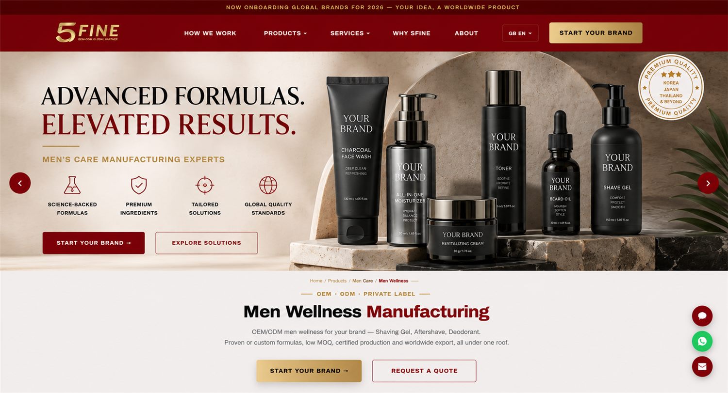 Men Wellness Manufacturing — 5FINE OEM/ODM men's care