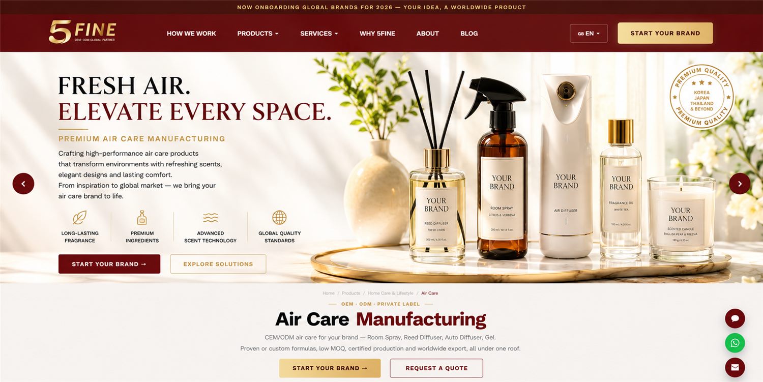 Air Care Manufacturing — 5FINE OEM/ODM home care & lifestyle