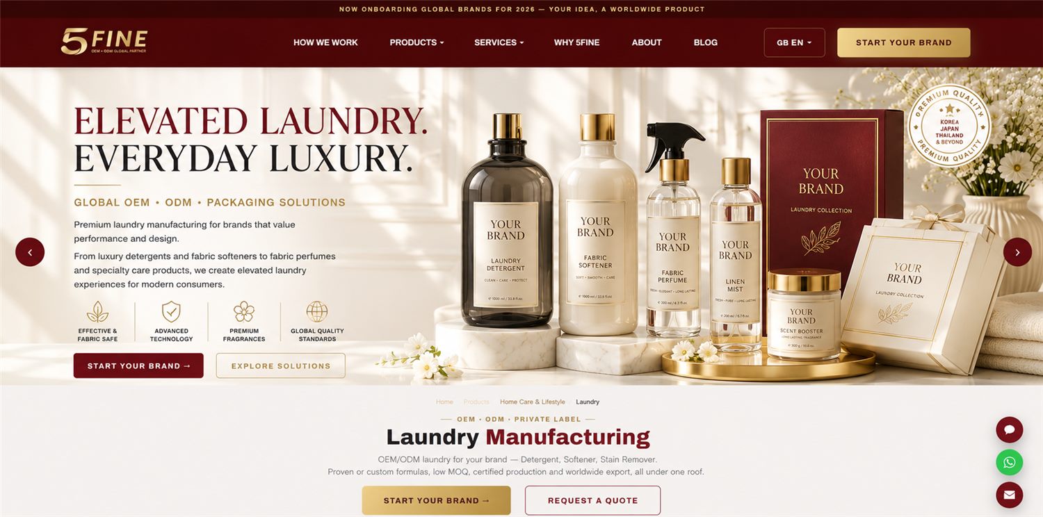 Laundry Manufacturing — 5FINE OEM/ODM home care & lifestyle
