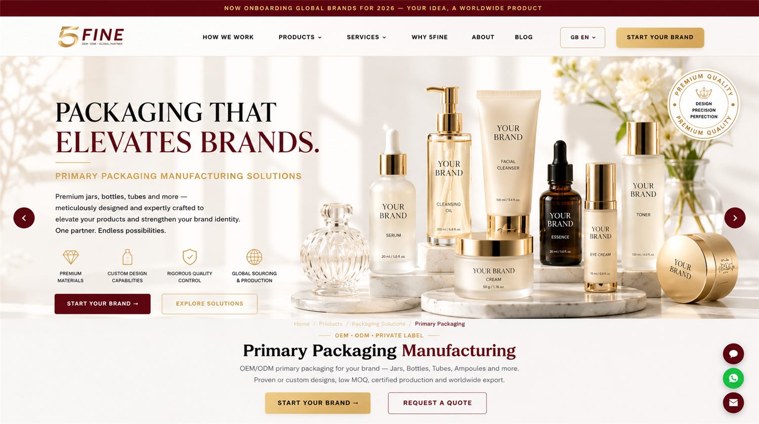 Primary Packaging Manufacturing — 5FINE OEM/ODM packaging solutions