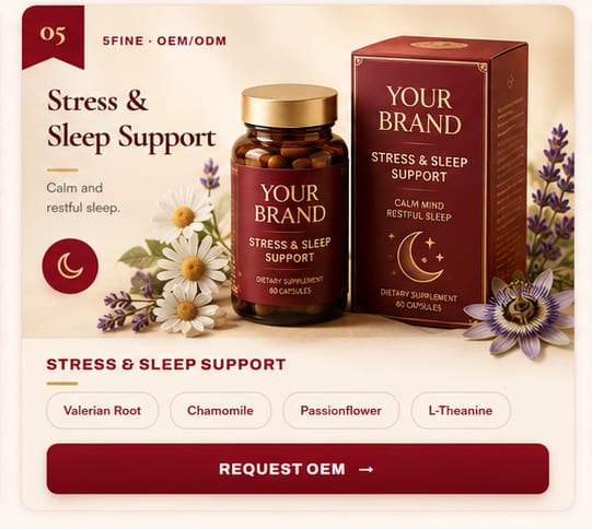 OEM Stress & Sleep Support — 5FINE private label OEM/ODM