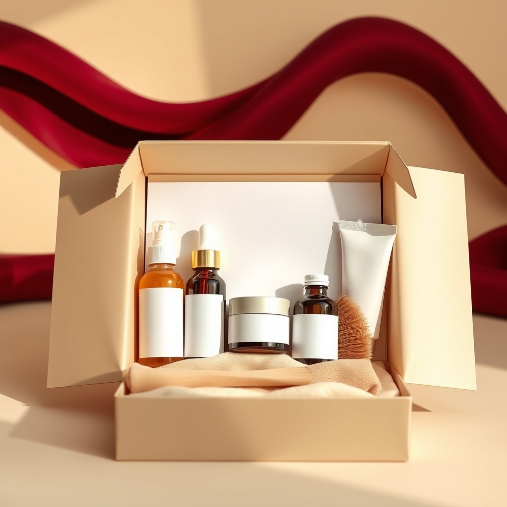 Beard care gift box with oil, balm, wash and brush