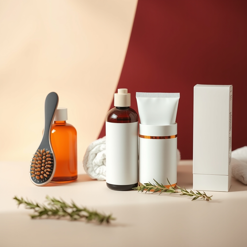 Scalp massage brush and pre-shampoo treatment tube