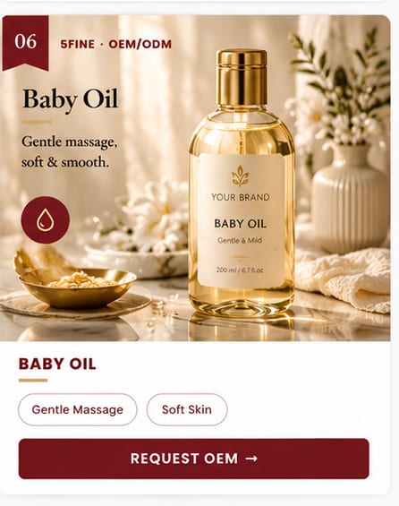 OEM Baby Oil — 5FINE private label OEM/ODM