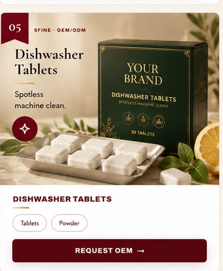 OEM Dishwasher Tablets — 5FINE private label OEM/ODM