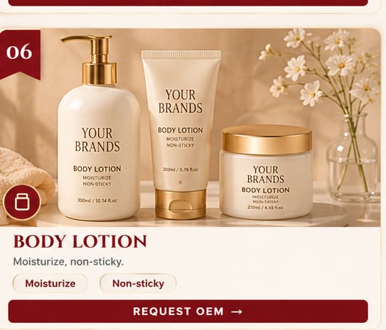 OEM Body Lotion — 5FINE private label OEM/ODM