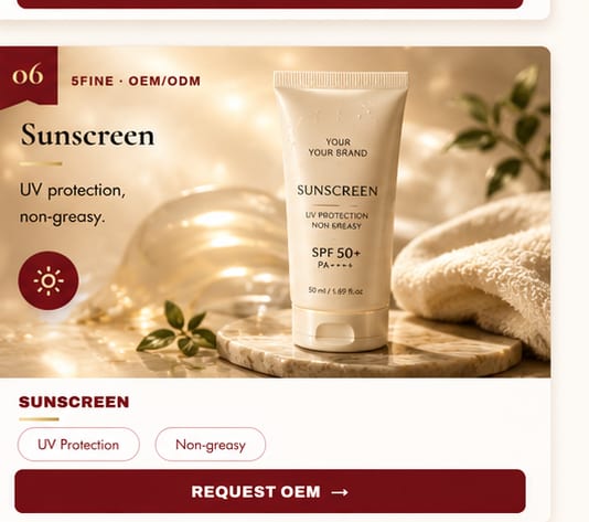 OEM Sunscreen — 5FINE private label OEM/ODM