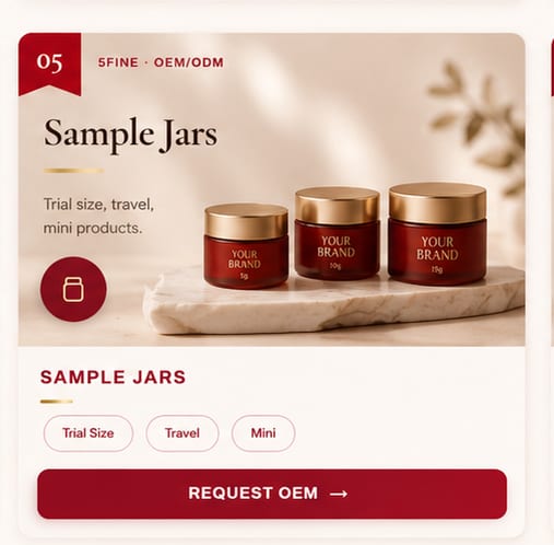 OEM Sample Jars — 5FINE private label OEM/ODM
