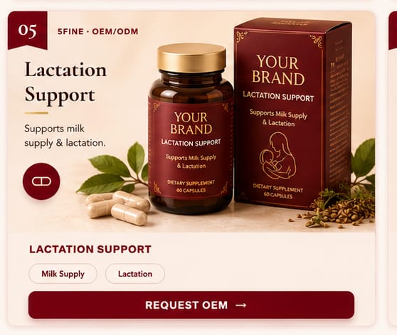 OEM Lactation Support — 5FINE private label OEM/ODM